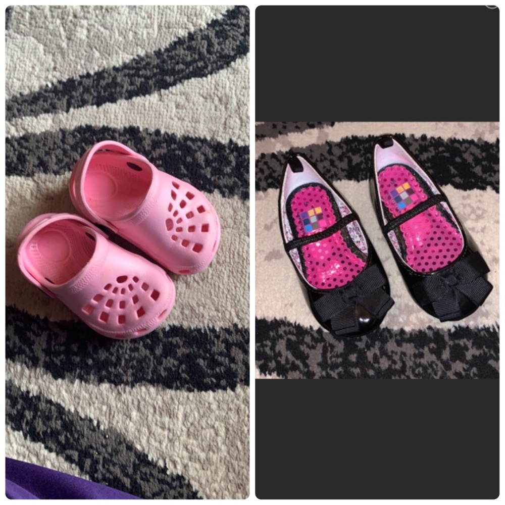 Infant baby girls 🌸 dress shoes and crocs bundle